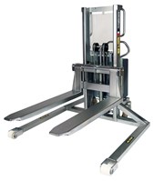 Stacker with straddle legs, Inox